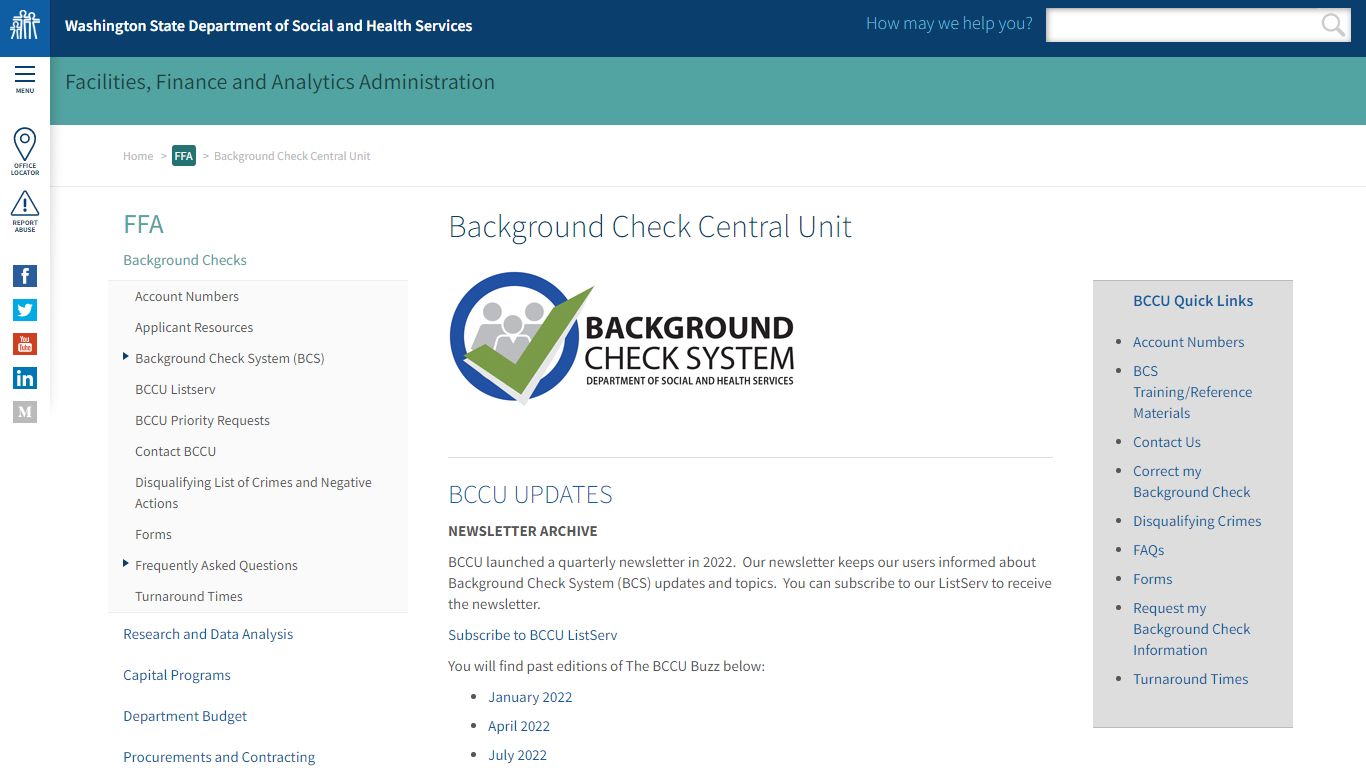 Background Check Central Unit | DSHS - Washington